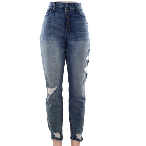 Rewash High Waist Stretch  Button Fly Skinny Jeans Sz 15  Waist 32 Sustainable - Picture 1 of 14